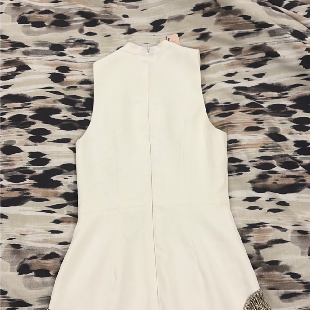 House of CB White Dress with Fringe Accents - Picture 8 of 8